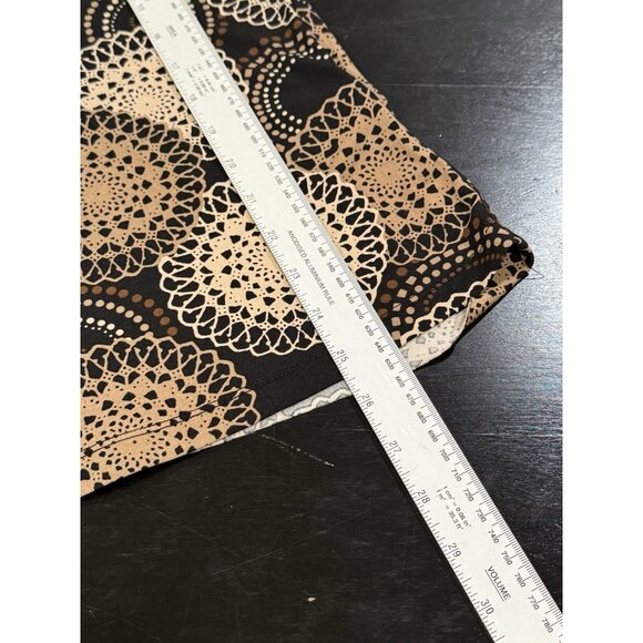 Y2K Babydoll Christopher & Banks Brown Short Sleeve Top Geometric Womens Medium - Picture 12 of 12